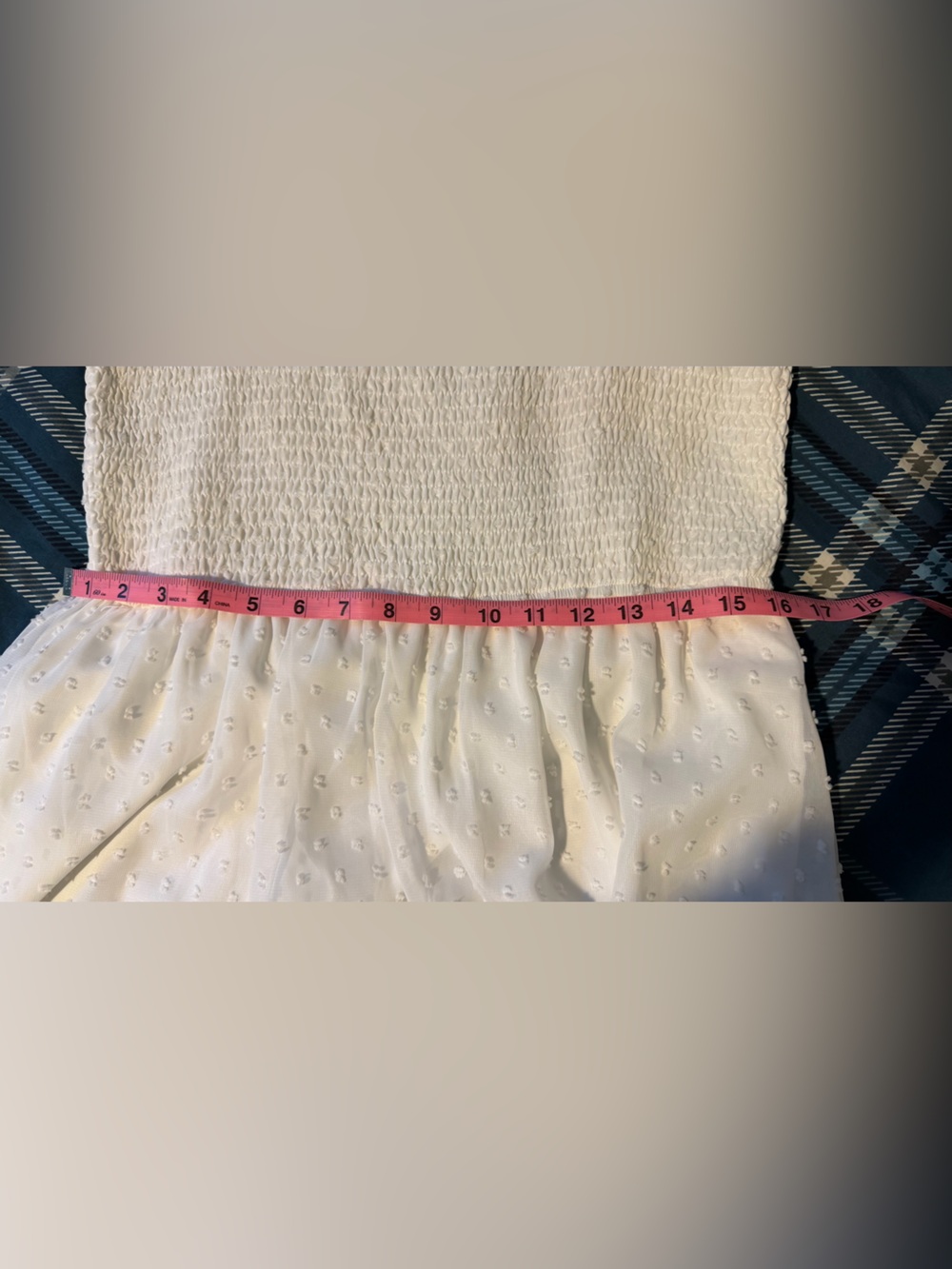 NWOT White Smocked Maxi Dress with Tie Straps - Picture 3 of 5